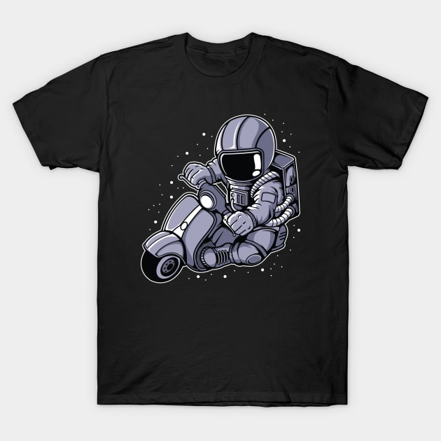 Astronaut and Scooter Matic T-Shirt by kim.id